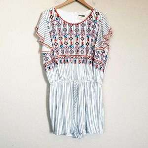 Savanna Jane Aztec Boho Embroidered Romper